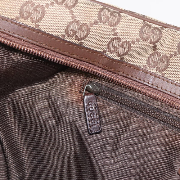 GUCCI GG Canvas Shoulder Bag Beige Silver 90477 Auth 206451