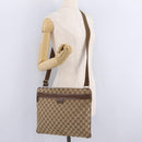 GUCCI GG Canvas Shoulder Bag Beige Silver 90477 Auth 206451-28