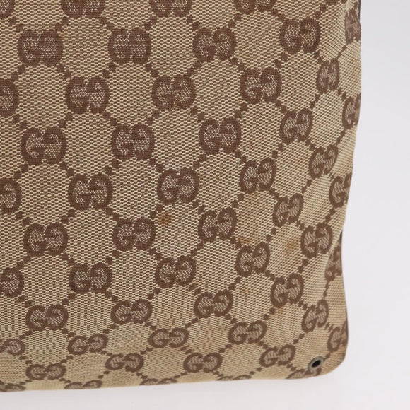 GUCCI GG Canvas Shoulder Bag Beige Silver 90477 Auth 206451