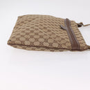 GUCCI GG Canvas Shoulder Bag Beige Silver 90477 Auth 206451-4