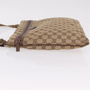 GUCCI GG Canvas Shoulder Bag Beige Silver 90477 Auth 206451-5