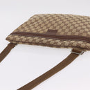GUCCI GG Canvas Shoulder Bag Beige Silver 90477 Auth 206451-7