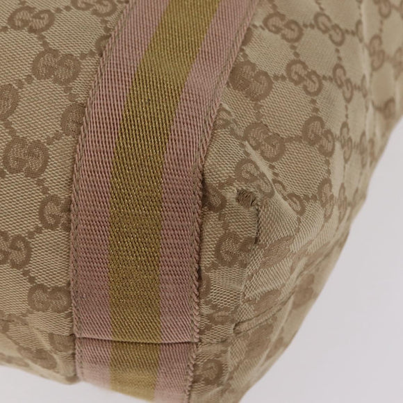 GUCCI GG Canvas Sherry Line Tote Bag Beige 189669 Auth 206454