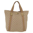 GUCCI GG Canvas Sherry Line Tote Bag Beige 189669 Auth 206454-13