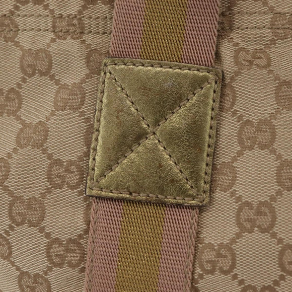 GUCCI GG Canvas Sherry Line Tote Bag Beige 189669 Auth 206454
