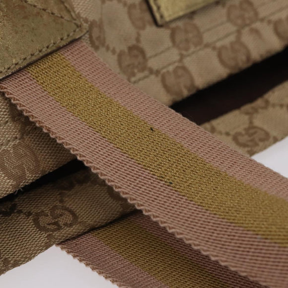 GUCCI GG Canvas Sherry Line Tote Bag Beige 189669 Auth 206454