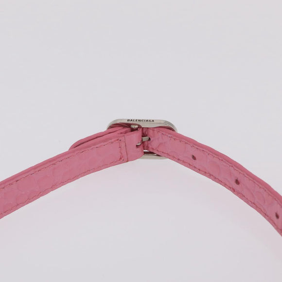 Balenciaga Croco Embossed XX Small Flap Bag Bag Leather Pink 695645 Auth 206457M