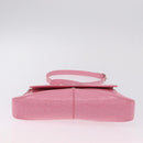 Balenciaga Croco Embossed XX Small Flap Bag Bag Leather Pink 695645 Auth 206457M-5