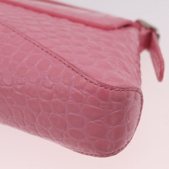 Balenciaga Croco Embossed XX Small Flap Bag Bag Leather Pink 695645 Auth 206457M