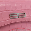 Balenciaga Croco Embossed XX Small Flap Bag Bag Leather Pink 695645 Auth 206457M-20