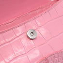 Balenciaga Croco Embossed XX Small Flap Bag Bag Leather Pink 695645 Auth 206457M-23