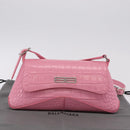 Balenciaga Croco Embossed XX Small Flap Bag Bag Leather Pink 695645 Auth 206457M-12
