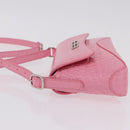Balenciaga Croco Embossed XX Small Flap Bag Bag Leather Pink 695645 Auth 206457M-4