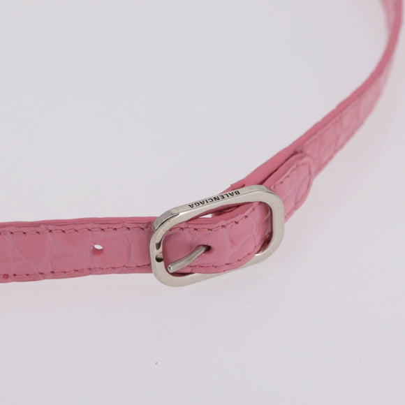 Balenciaga Croco Embossed XX Small Flap Bag Bag Leather Pink 695645 Auth 206457M