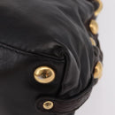 GUCCI Histeria Hand Bag Leather Black Gold 209600 Auth 206458-14