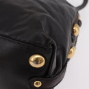 GUCCI Histeria Hand Bag Leather Black Gold 209600 Auth 206458-16
