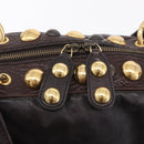 GUCCI Histeria Hand Bag Leather Black Gold 209600 Auth 206458-10