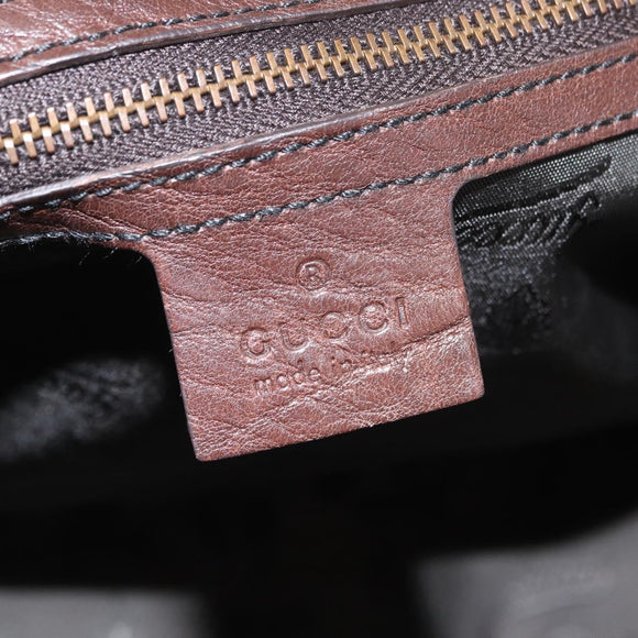 GUCCI Histeria Hand Bag Leather Black Gold 209600 Auth 206458
