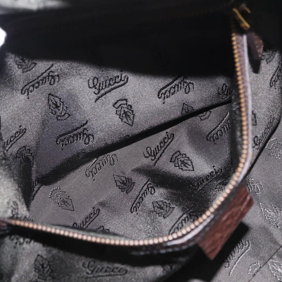 GUCCI Histeria Hand Bag Leather Black Gold 209600 Auth 206458