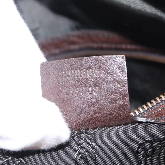 GUCCI Histeria Hand Bag Leather Black Gold 209600 Auth 206458