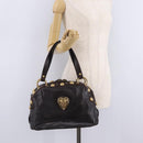 GUCCI Histeria Hand Bag Leather Black Gold 209600 Auth 206458-23