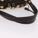 GUCCI Histeria Hand Bag Leather Black Gold 209600 Auth 206458-7