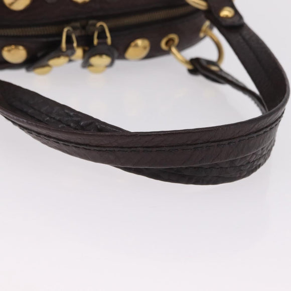 GUCCI Histeria Hand Bag Leather Black Gold 209600 Auth 206458