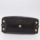 GUCCI Histeria Hand Bag Leather Black Gold 209600 Auth 206458-5