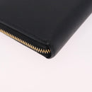 PRADA Long Wallet Safiano Leather Black Gold Auth 206459-15