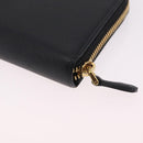 PRADA Long Wallet Safiano Leather Black Gold Auth 206459-16
