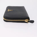 PRADA Long Wallet Safiano Leather Black Gold Auth 206459-4