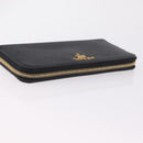 PRADA Long Wallet Safiano Leather Black Gold Auth 206459-5
