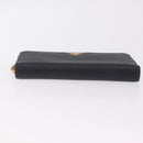 PRADA Long Wallet Safiano Leather Black Gold Auth 206459-6