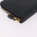 PRADA Long Wallet Safiano Leather Black Gold Auth 206459-7