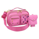 LOUIS VUITTON Utility Cross Body Bag Calf leather Pink M59244 LV Auth 206460V-1