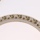 CHANEL Matelasse Chain Hand Bag Lamb Skin 2way White Gold CC Auth 206465M-11