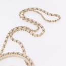 CHANEL Matelasse Chain Hand Bag Lamb Skin 2way White Gold CC Auth 206465M-13