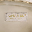 CHANEL Matelasse Chain Hand Bag Lamb Skin 2way White Gold CC Auth 206465M-22