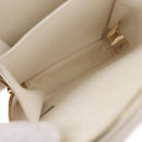CHANEL Matelasse Chain Hand Bag Lamb Skin 2way White Gold CC Auth 206465M-23