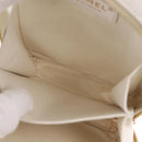 CHANEL Matelasse Chain Hand Bag Lamb Skin 2way White Gold CC Auth 206465M-26