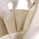 CHANEL Matelasse Chain Hand Bag Lamb Skin 2way White Gold CC Auth 206465M-27