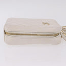 CHANEL Matelasse Chain Hand Bag Lamb Skin 2way White Gold CC Auth 206465M-4