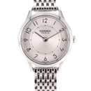HERMES Slim Du Hermes Watches Stainless Steel Silver Auth 206466M-1