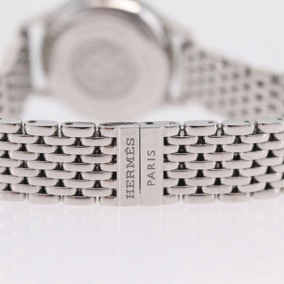 HERMES Slim Du Hermes Watches Stainless Steel Silver Auth 206466M