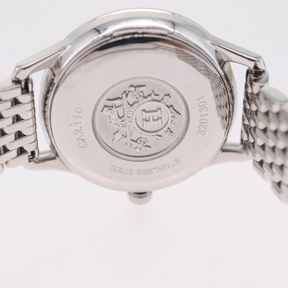 HERMES Slim Du Hermes Watches Stainless Steel Silver Auth 206466M