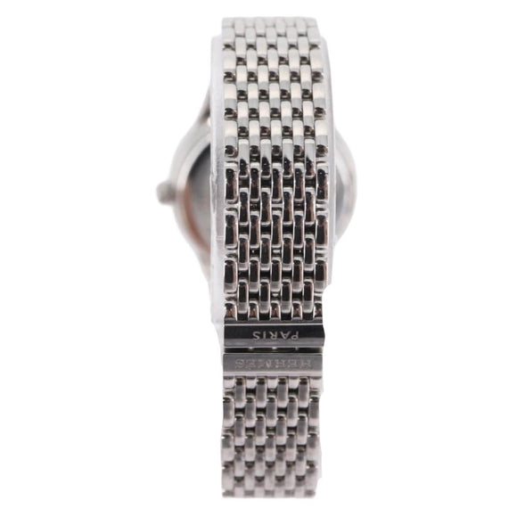 HERMES Slim Du Hermes Watches Stainless Steel Silver Auth 206466M