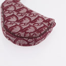 Christian Dior Trotter Canvas Saddle Coin Purse Red Gold Auth 206467M-13