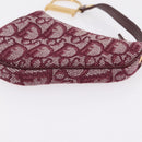 Christian Dior Trotter Canvas Saddle Coin Purse Red Gold Auth 206467M-15