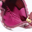 Christian Dior Trotter Canvas Saddle Coin Purse Red Gold Auth 206467M-10