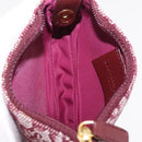 Christian Dior Trotter Canvas Saddle Coin Purse Red Gold Auth 206467M-19